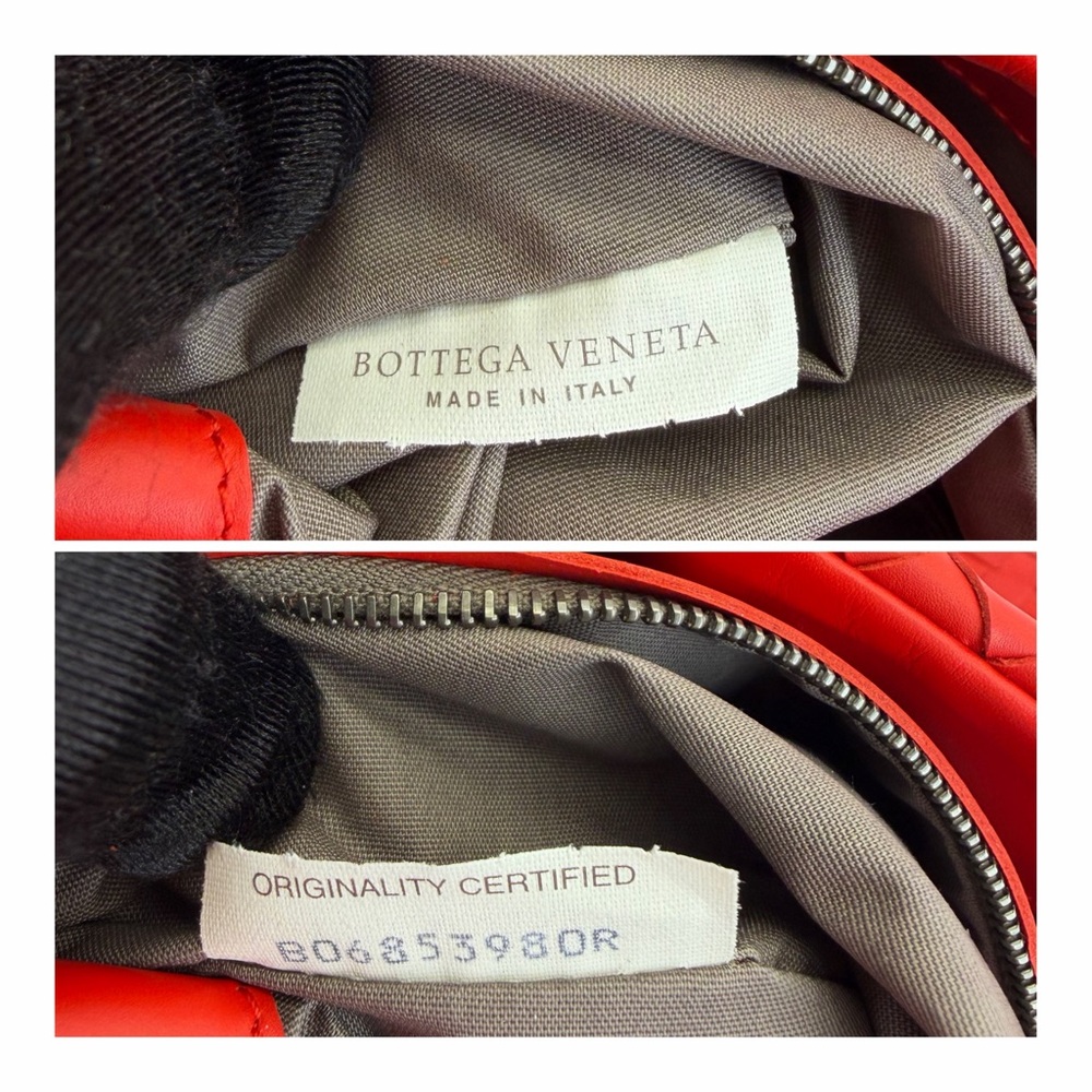 Bottega Veneta Intrecciato Leather Red Flap Shoulder Bag - Picture 13 of 16